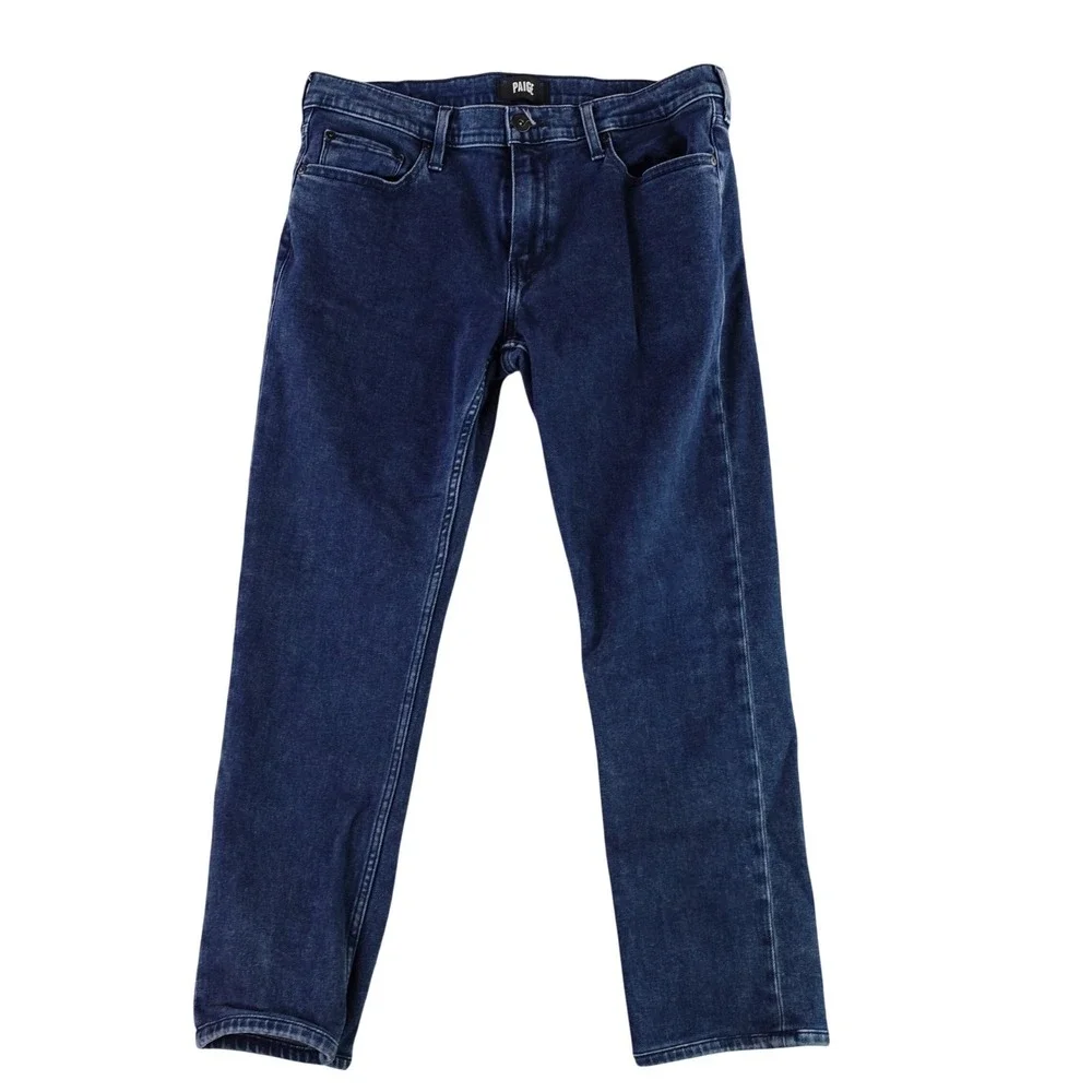PAIGE Lennox Jeans Men 34 Blue Dark Wash Transcend Stretch Denim Premium